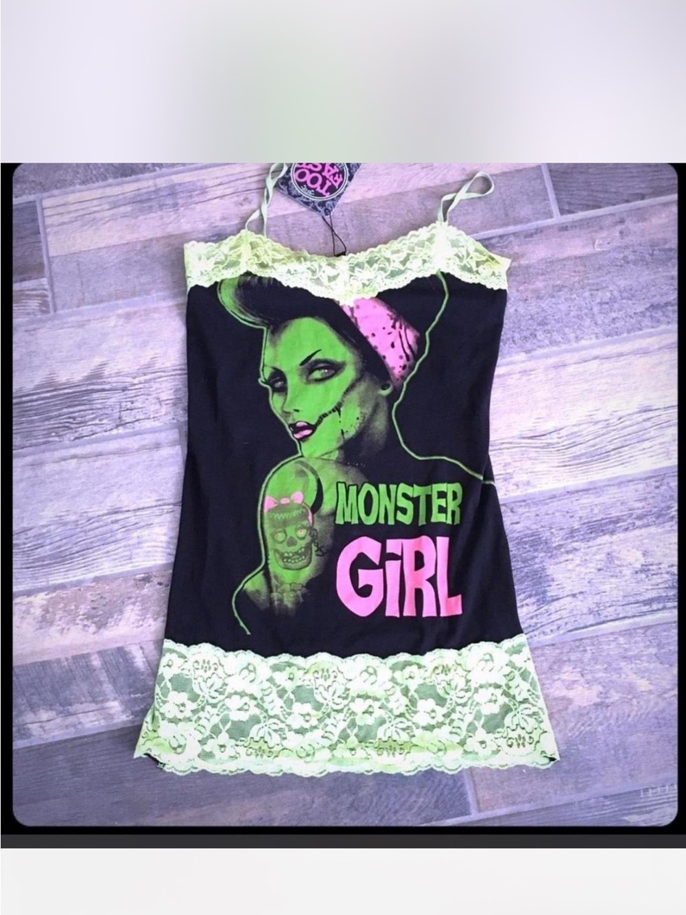 IN SEARCH OF Too Fast Black Neon Green & Pink shirt